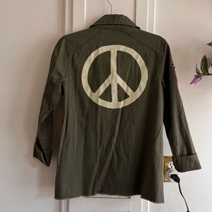 Junk Food Clothing Patch Military Jacket w/ Peace Sign